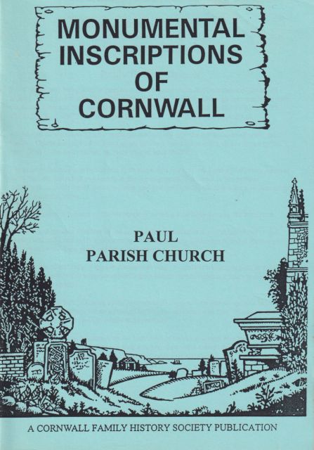 Monumental Inscriptions of Cornwall - Paul Parish Church  not stated