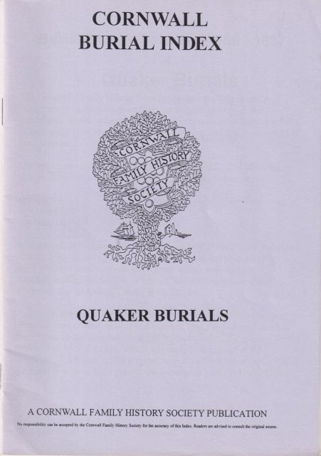 Cornwall Burial Index - Quaker Burials  not stated