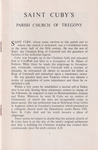 Saint Cuby's - Parish Church of Tregony K.O. Parsons