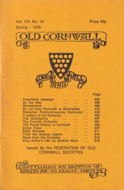 Old Cornwall Spring 1978 A. Pearson (co-edits)