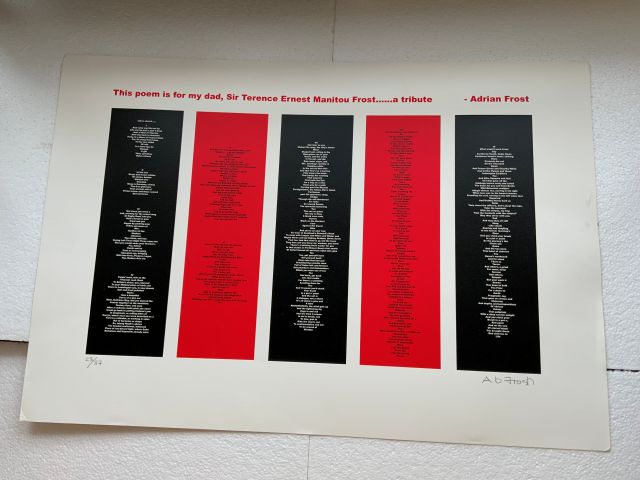 This Poem is for my Dad, Sir Terence Ernest Manitou Frost....a Tribute Adrian Frost