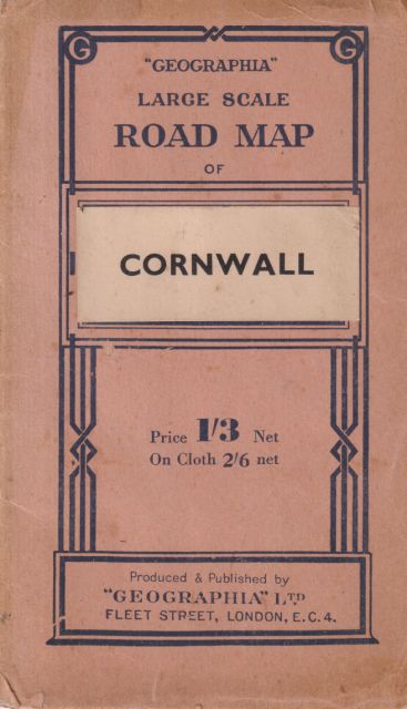 Large Scale Road Map of Cornwall 5 Miles = 1 Inch  Geographia