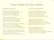 Two Poems by Ken Smith Ken Smith